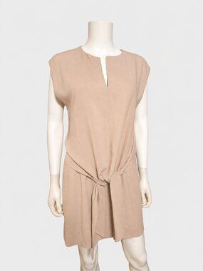 TIBI | Blush Pink Draped Overlay Tie Waist Mini Dress in Size 2